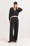 Women's adjustable waist and leg elastic crop sweatpants set black - 6
