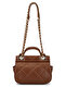 Women's Faux Leather Camel Shoulder Bag - 3