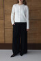 Women's Bone Pearl Buttoned Soft Textured Crew Neck Knitwear Cardigan - 4