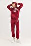 Women's Los Angeles Printed Tracksuit Set Three Thread Burgundy - 2