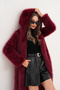 Full Length Hooded Feather Coat - 7