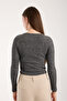 Women's Square Neck Knitwear Smoked Blouse - 7