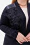 Plus Size Lace Detailed Long Cardigan - 8