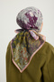Silent Seasons - Purple - Efilia Patterned Scarf - 90X90 cm - 3