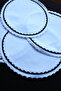 American Service 2-Piece Linen Black and White Embroidered Oval Supla Luxury Dining Table Set - 5