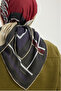 Night and Day - Burgundy - Efilia Patterned Scarf - 90X90 cm - 4