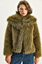Women's Khaki Fur Araboy Coat 2429 60351214 - 6