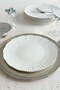 Aura Silver 6-Person 27 cm Premium Porcelain Dinner Plate Set - 4