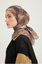 مرآة الجذور - بني - وشاح بنقشة إيفيليا - 90x90 سم - 2