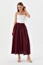 Elastic Waist Balloon Skirt Bordo - 2