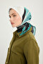 Lalesi of Colors - Green - Efilia Patterned Scarf - 90X90 cm - 2