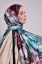 Green Mixed Leaf Pattern Indian Silk Shawl - 3
