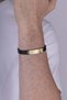 Double Color Men's Leather Bracelet with Steel Apparatus - 3