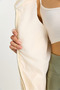 Women's Cream Pocket Detailed Zippered Lined Stand Collar Plush Coat 60283631 - 6