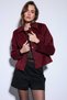Burgundy Shirt Collar Short Cashmere Jacket - 5
