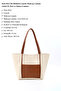 Cream - Taba Shk80 Faux Leather Large Size Shoulder Bag with Front Pocket, Snap Fasteners, and Makeup Bag - 3