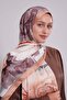 Light Salmon Lotus Pattern Indian Silk Shawl