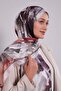 Beige Mixed Leaf Pattern Indian Silk Shawl