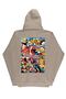 Lenithra Pop Art Coca Cola Back Printed Unisex Oversize Beige Hoodie - 5