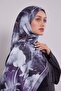 Gray Mixed Leaf Pattern Indian Silk Shawl