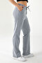 Women's Elastic Waist Double Pocket Striped Trousers Blue - 26K 2539 - 4