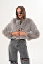 Crop Boy Basic Collar Feather Jacket - 4