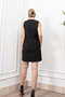 Women's Winter Black Fleto Dress with Ornamental Pockets and Button Detail, Stylish, Daily, Comfortable 50340 - 3