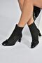 V820284602 Black Suede Thick Heeled Women's Boots - 4