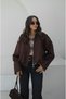 Brown Suede Bomber Jacket - 2