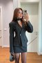 Neck Wrap Shawl Detail Fitted at the Waist Premium Buttoned Lined Blazer Jacket Skirt Pinterest Equivalent Set
