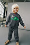 Boy's Cotton Gray Cute Animal Printed Sweatshirt - Dad Team Written