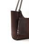 Brown Suede Shk108 Women's Hand and Shoulder Bag with Snap Fasteners, Faux Leather Wallet and Makeup Bag - 5