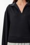 Polo Neck Soft Modal Sweatshirt Lub0253 Black - 3