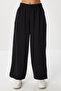 Barrel Fit Knitted Sweatpants with Stoppers Lub0254 Black - 4