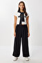 Barrel Fit Knitted Sweatpants with Stoppers Lub0254 Black