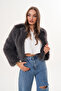 Crop Boy Basic Collar Feather Jacket - 3