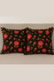 Pompom Throw Pillow Cover - Velvet Throw Pillow Cover - Set of 2 - Bohemian Decorative Pillow