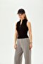 Zipper Detailed Slim Fit Sleeveless Knitted Blouse - 4