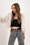 Crop Boy Basic Collar Feather Jacket - 6