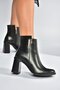 V518103109 Black Thick Heeled Women's Boots