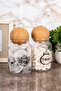 2-Piece Modern Wooden Lid Tea & Sugar Storage Jar Set with Labels Storage Container 800 ml - 3