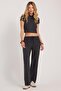 Women's Slim Fit Tight Fit Half Turtleneck Short Sleeve Anthracite Blouse - 5