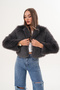 Crop Boy Basic Collar Feather Jacket - 5