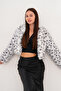 Crop Boy Basic Collar Feather Jacket - 7