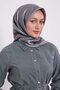 وشاح حريري بنمط قرص العسل الرمادي - 2