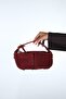 Island Burgundy Suede Genuine Leather Women's Shoulder Bag - 4