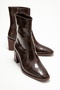 Chara Brown Print Women's Thick Heeled Boots