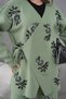 Women's Beaded and Embroidered Side-Tie Wide-Fit Knit Cardigan and Pants Set - 6