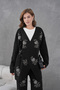Women's Beaded and Embroidered Side-Tie Wide-Fit Knit Cardigan and Pants Set - 5
