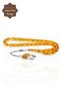 Yellow Capsule Cut Silver Tassel Fire Amber Prayer Beads 201024570